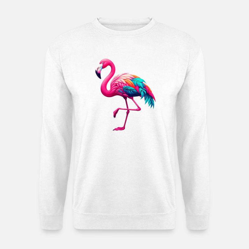 Flamingo - Unisex Pullover - Weiß