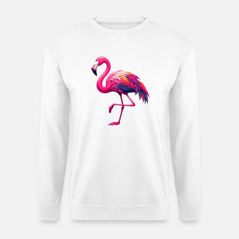 Flamingo - Unisex Pullover - Weiß