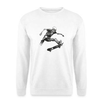 Squelette Skater Design - Sweat-shirt Unisexe - blanc - Devant