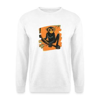 Spinnenaffe Retro - Unisex Pullover - Weiß - Vorne - Alina (178cm) & Michal (187cm)