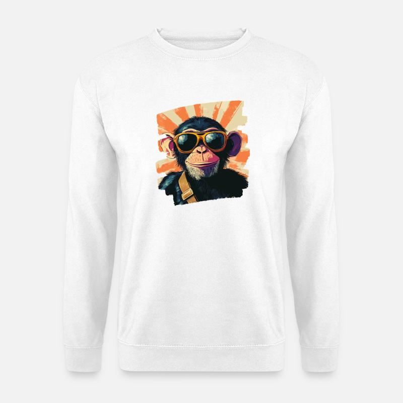 Affe - Unisex Pullover - Weiß