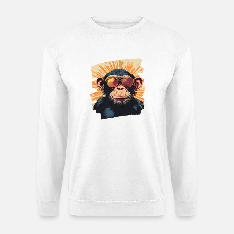 Monkey Retro - Unisex Sweatshirt - white