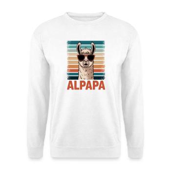Papa Alpaga Papa Drôle Lama Cadeau de Fête des Pères - Sweat-shirt Unisexe - blanc - Devant