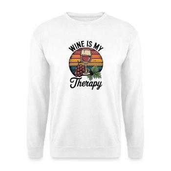 Wine Is My Therapy Wine Glass Outfit for - Unisex Sweatshirt - white - Front