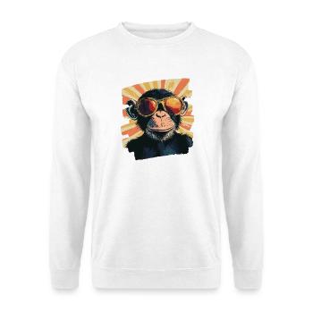 Singe Rétro - Sweat-shirt Unisexe - blanc - Devant