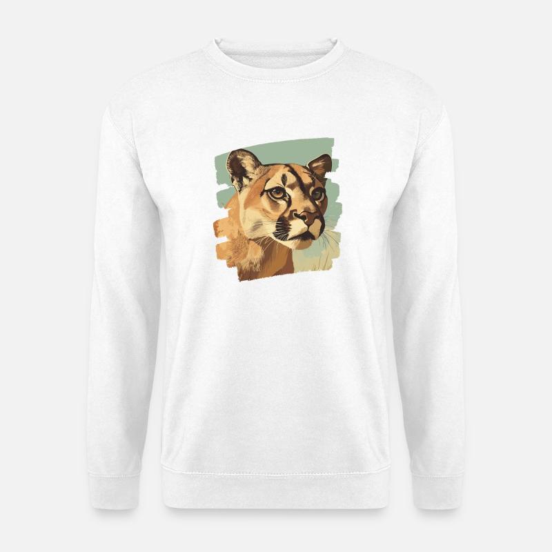 Lion from mountain Retro - Unisex Sweatshirt - white