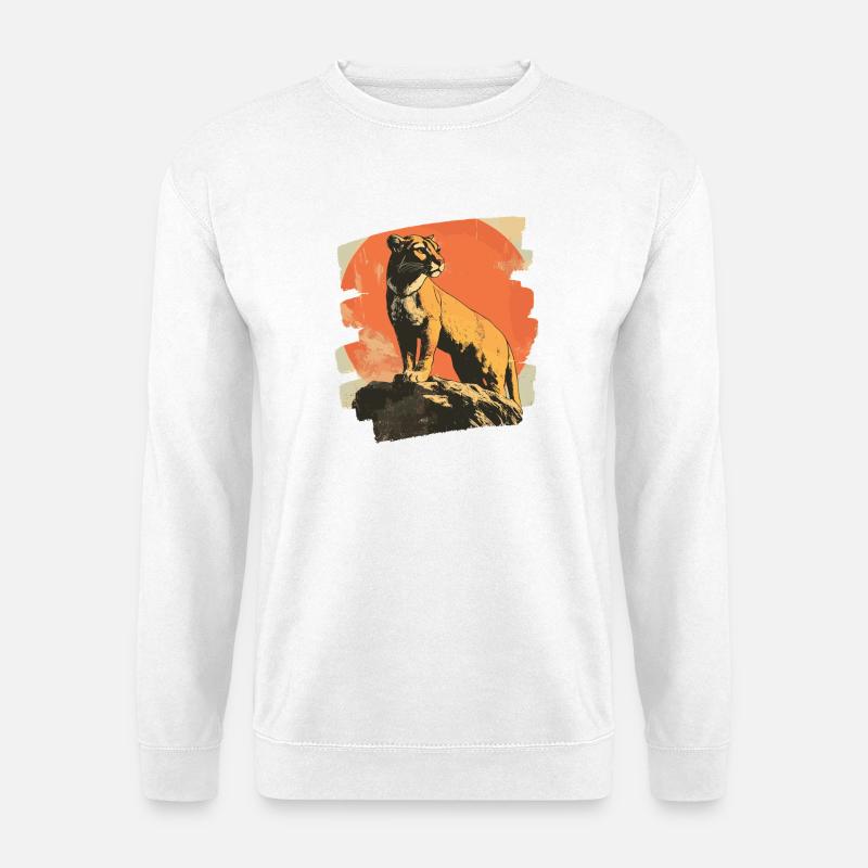 Lion from mountain Retro - Unisex Sweatshirt - white