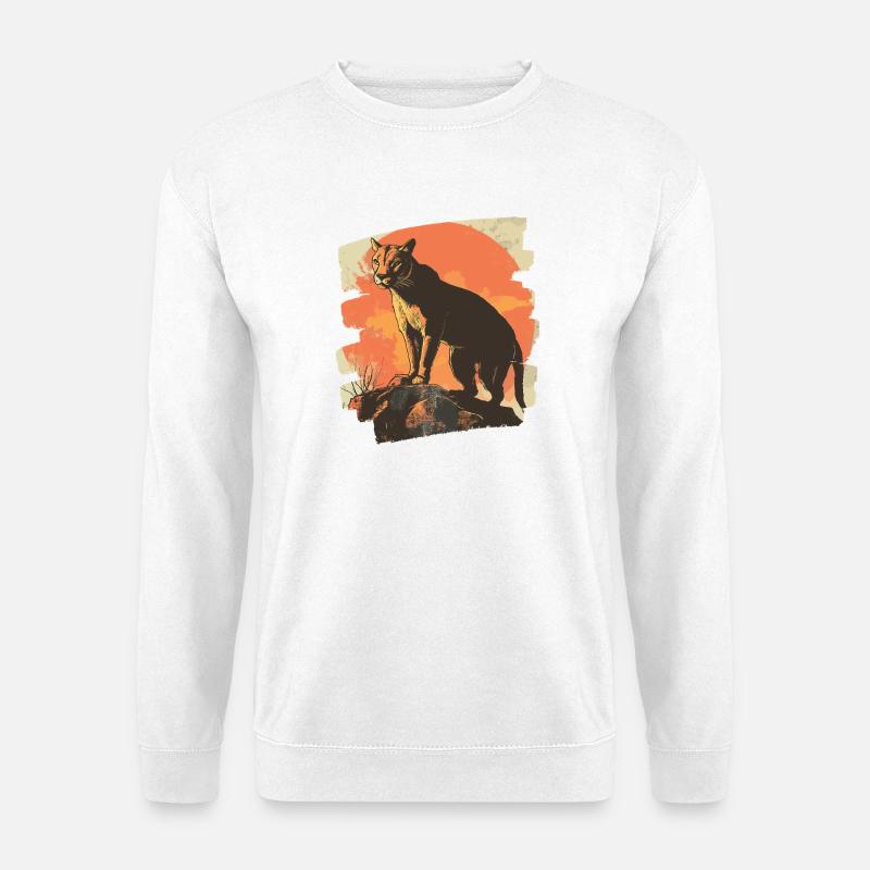 Lion from mountain Retro - Unisex Pullover - Weiß