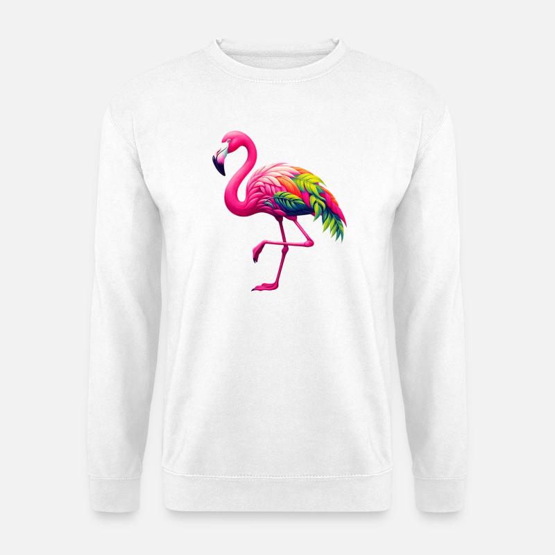Flamingo - Unisex Pullover - Weiß