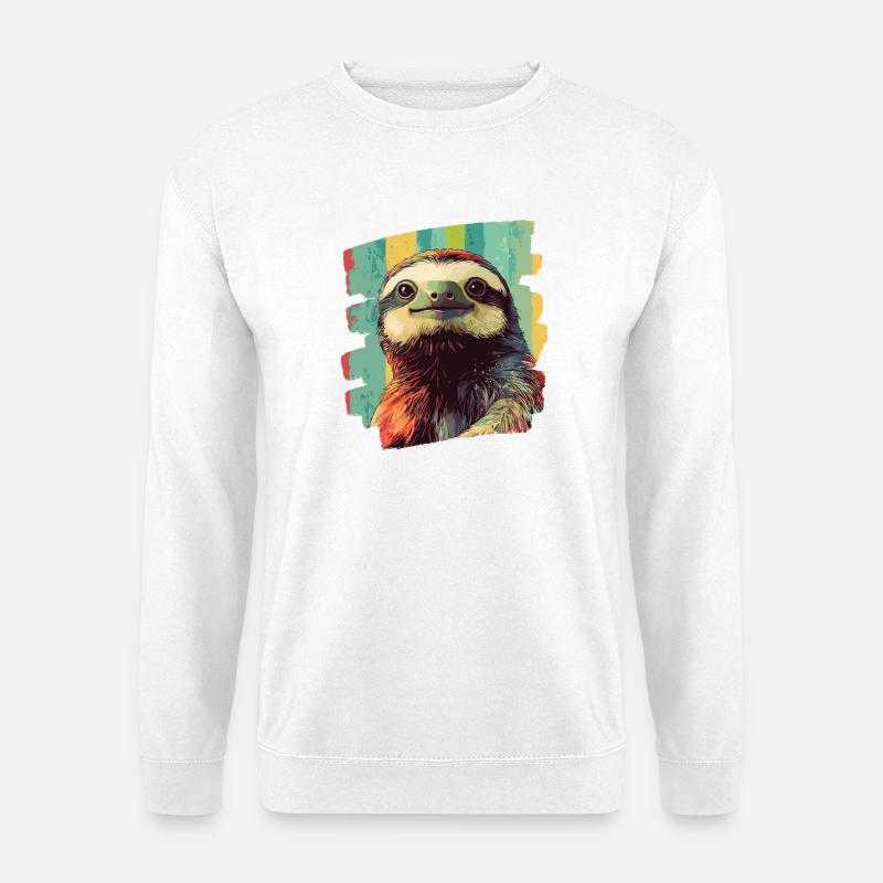 Faultier Retro - Unisex Pullover - Weiß