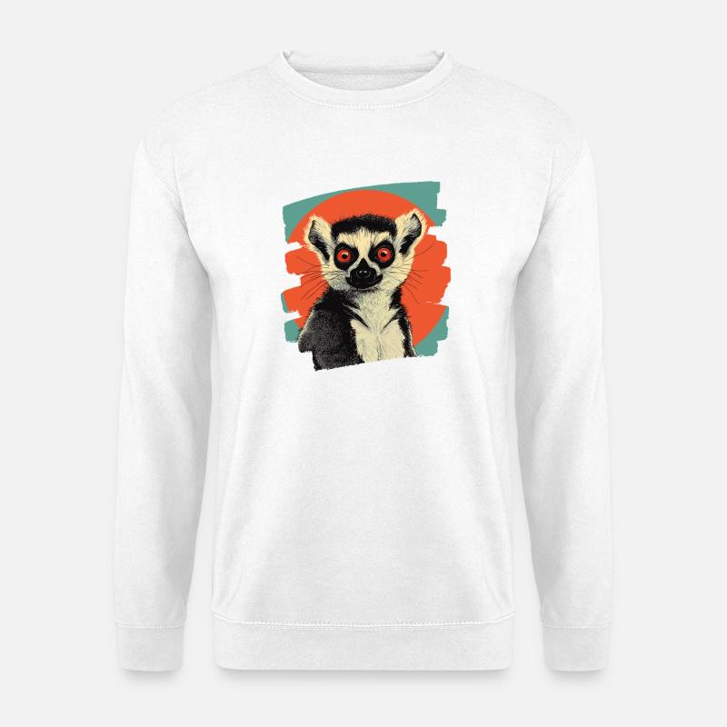 Lemur Retro - Unisex Pullover - Weiß