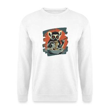 Lemur Ramen Retro - Unisex Pullover - Weiß - Vorne