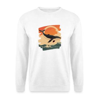 Walfisch - Unisex Pullover - Weiß - Vorne - Alina (178cm) & Michal (187cm)