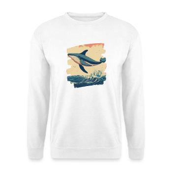Walfisch - Unisex Pullover - Weiß - Vorne - Alina (178cm) & Michal (187cm)