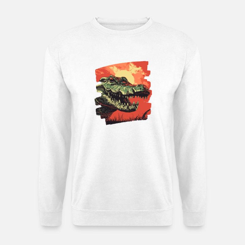 Krokodil - Unisex Pullover - Weiß