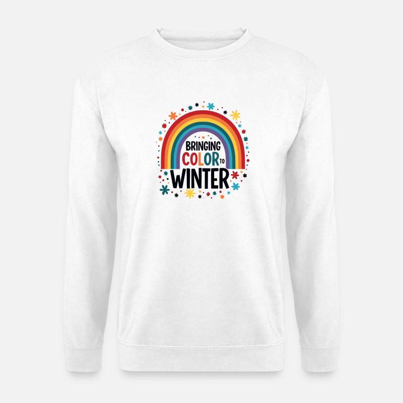 Farbenregenbogen Winter - Unisex Pullover - Weiß