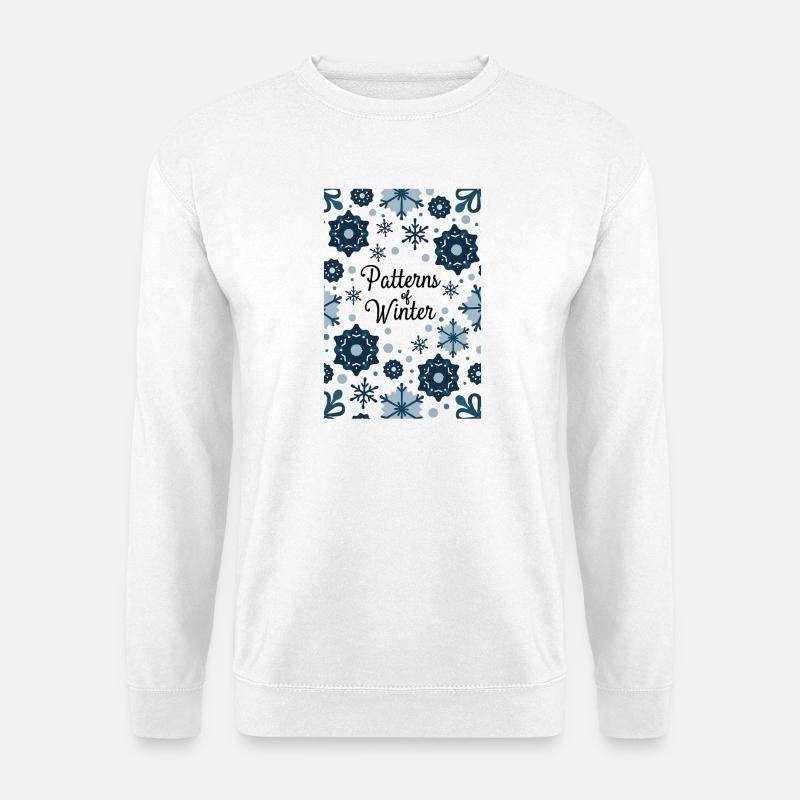 Winterliches Schneeflocken Muster - Unisex Pullover - Weiß