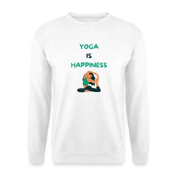 Yoga is happiness - Unisex Pullover - Weiß - Vorne