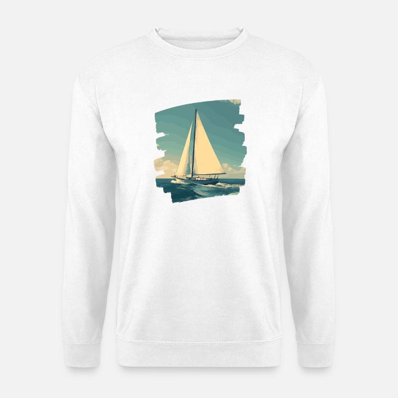 Sailboat Retro - Unisex Sweatshirt - white