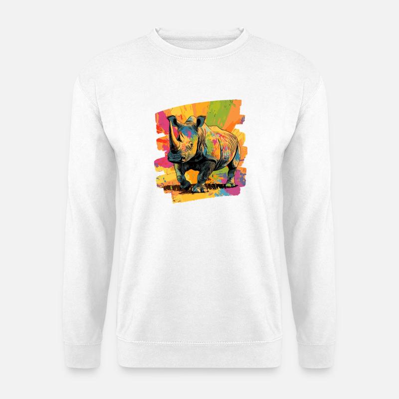 Nashorn - Unisex Pullover - Weiß
