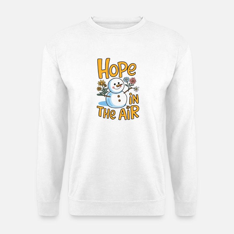 Hoffnung im Schnee Schneemann - Unisex Pullover - Weiß
