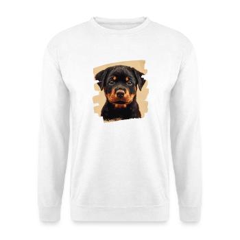 Rottweiler - Unisex Pullover - Weiß - Vorne - Alina (178cm) & Michal (187cm)