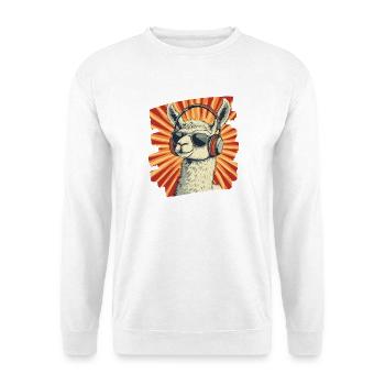 Lama Kopfhörer - Unisex Pullover - Weiß - Vorne