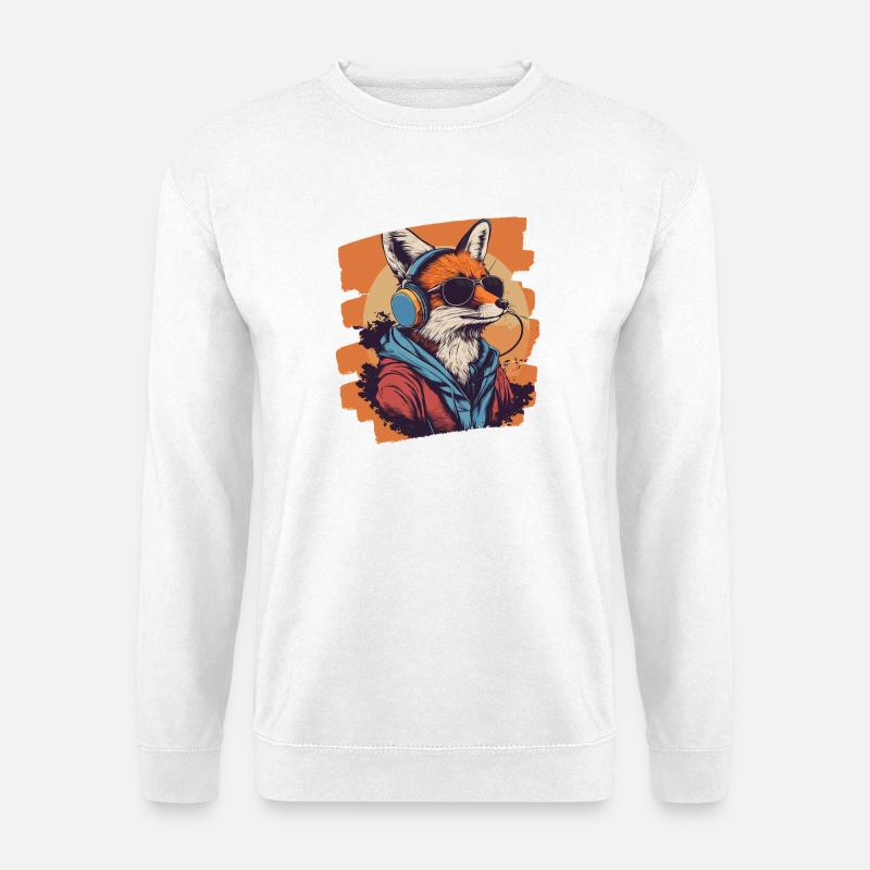 Fuchs Kopfhörer - Unisex Pullover - Weiß