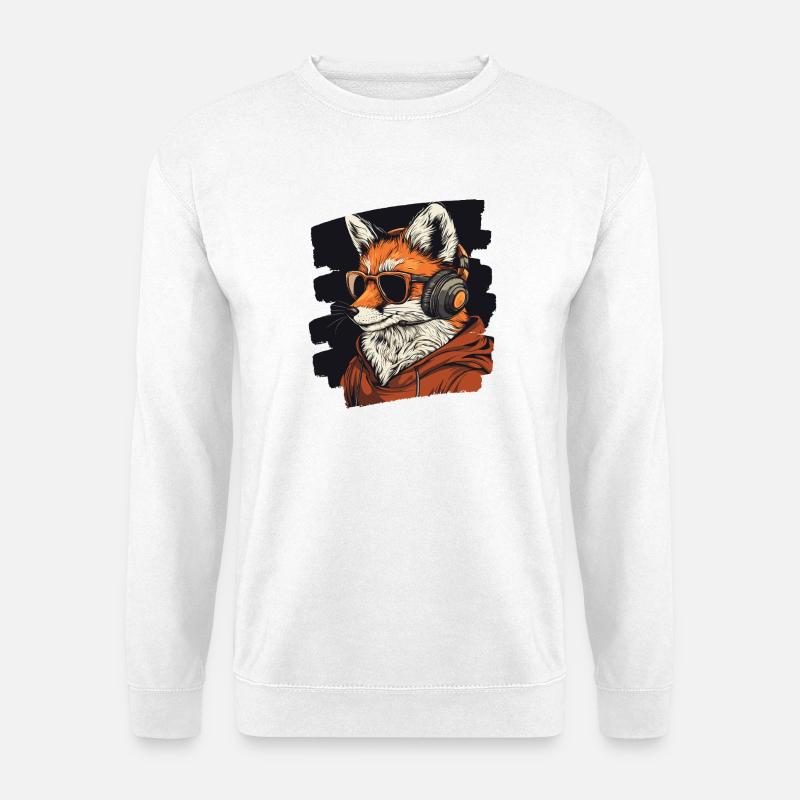 Fuchs Kopfhörer - Unisex Pullover - Weiß