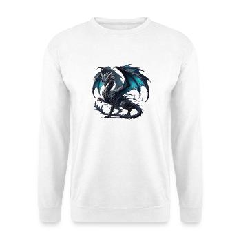 Mythische Kampfszene des Schwarzen Drachen - Unisex Pullover - Weiß - Vorne