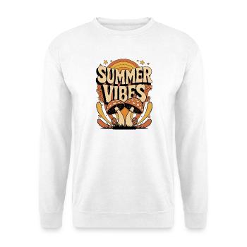 Summer Vibes Retro Mushroom Hippie Festival Summer - Unisex Sweatshirt - white - Front