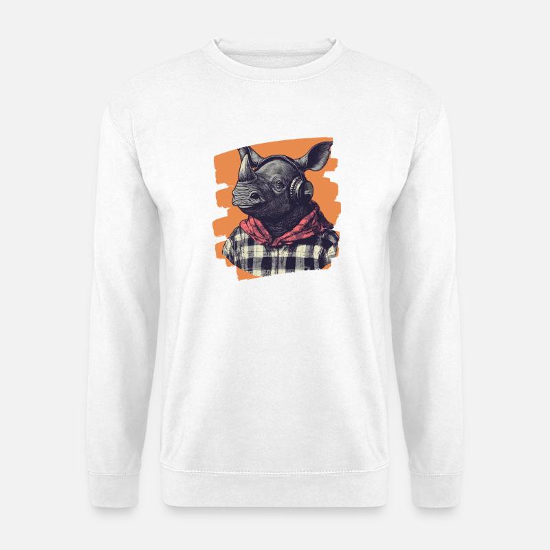 Nashorn - Unisex Pullover - Weiß