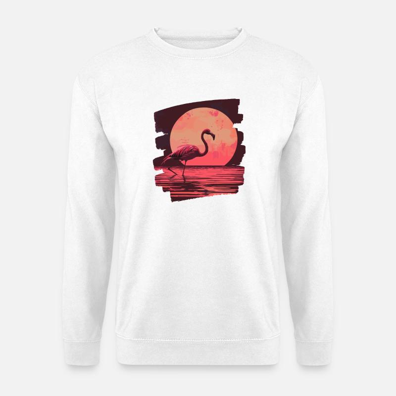 Flamingo - Unisex Pullover - Weiß
