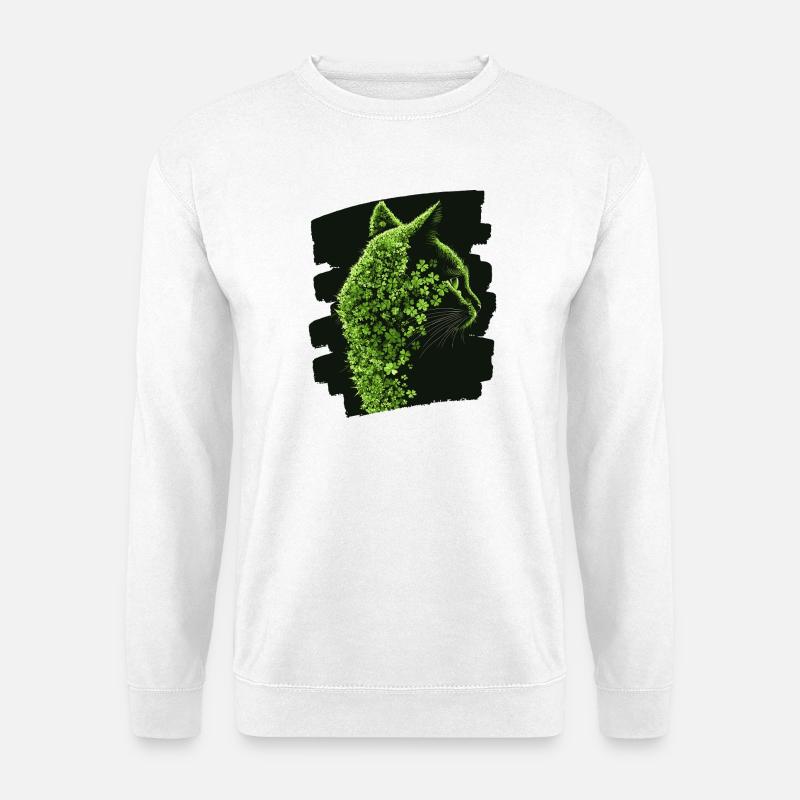 St Patricks day Katze - Unisex Pullover - Weiß