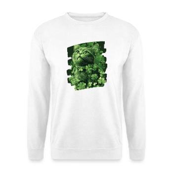 Chat de la Saint-Patrick - Sweat-shirt Unisexe - blanc - Devant