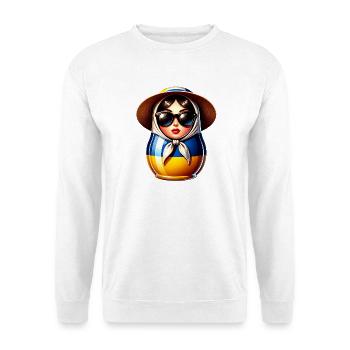 Ukraine Matriochka avec lunettes de soleil pour les Ukrainiens - Sweat-shirt Unisexe - blanc - Devant
