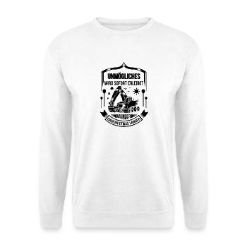 Baggerfahrer Unmögliches sofort erledigt - Unisex Pullover - Weiß - Vorne