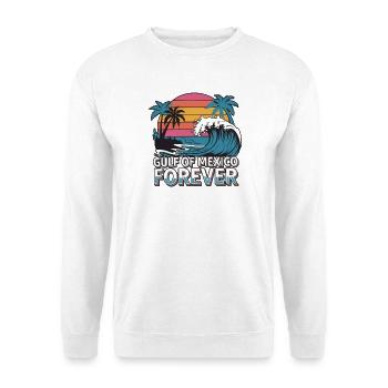 Golf von Mexiko Forever Sonnenuntergangswelle - Unisex Pullover - Weiß - Vorne - Alina (178cm) & Michal (187cm)