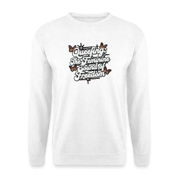 Queen Freedom Sound - Unisex Pullover - Weiß - Vorne - Alina (178cm) & Michal (187cm)