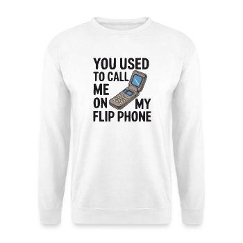 Klapphandy Nostalgie-T-Shirt - Unisex Pullover - Weiß - Vorne - Alina (178cm) & Michal (187cm)