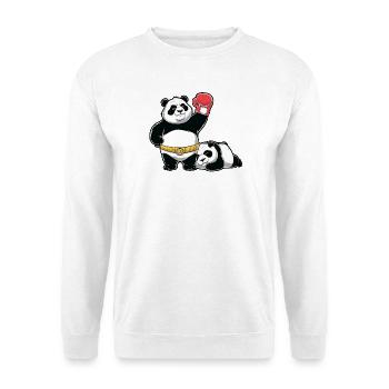 Panda Boxers Duo - Unisex Pullover - Weiß - Vorne - Alina (178cm) & Michal (187cm)