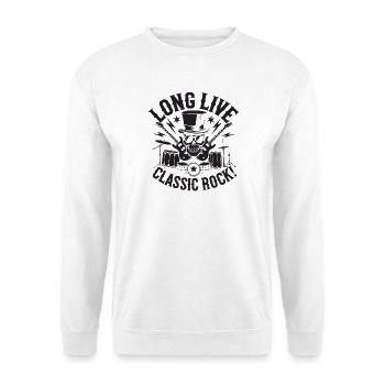 Es lebe Classic Rock Tee - Unisex Pullover - Weiß - Vorne - Alina (178cm) & Michal (187cm)