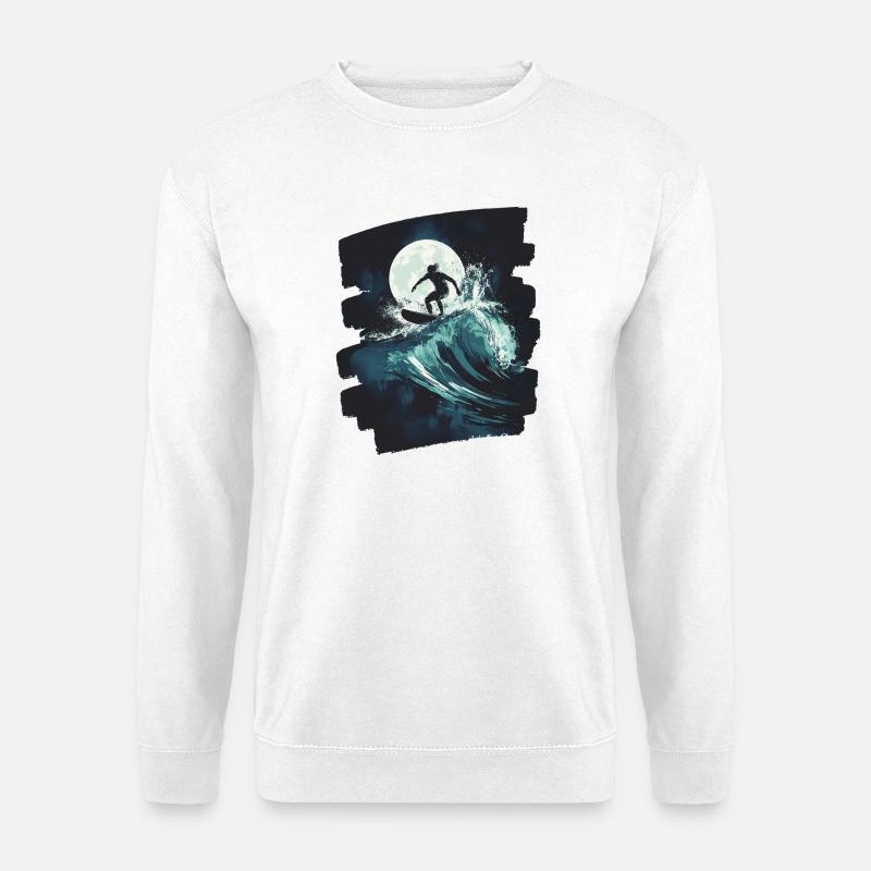 Surfeur Surf Planche de surf Surf - Sweat-shirt Unisexe - blanc