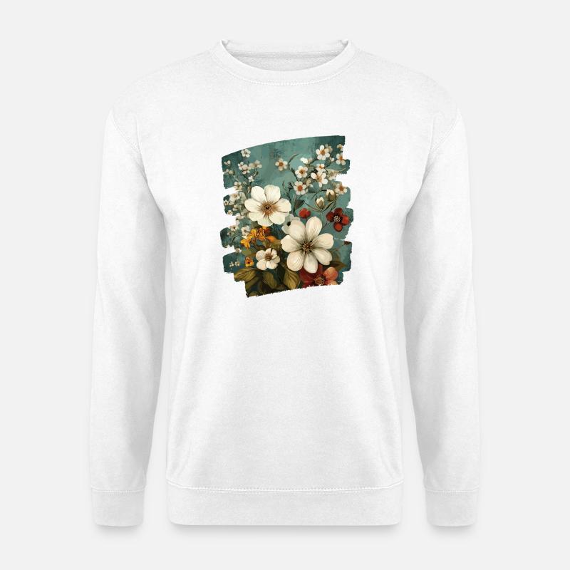 Frühling Frühlingsanfang Blume Blumen - Unisex Pullover - Weiß
