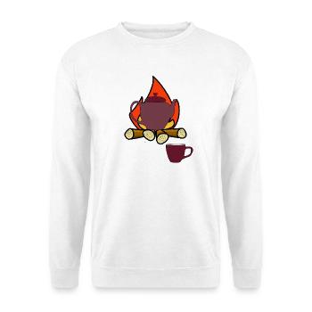 Campen Lagerfeuer Teekanne Camper Tee Tasse - Unisex Pullover - Weiß - Vorne