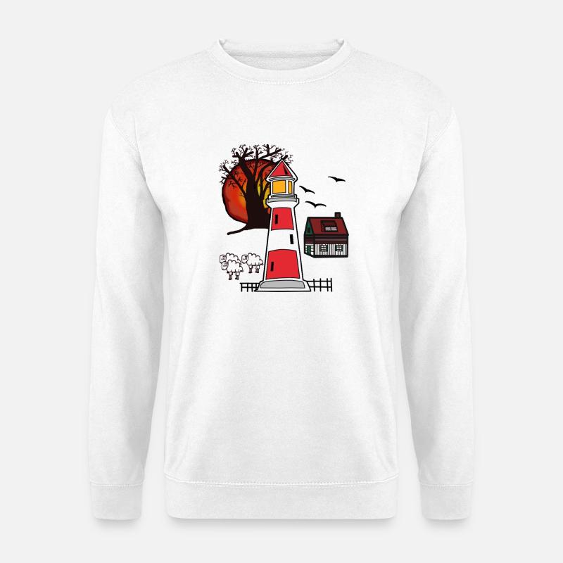 Leuchtturm Nordsee Ostsee Küste maritim - Unisex Pullover - Weiß