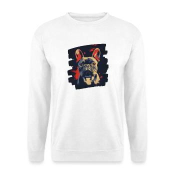 Bouledogue français Frenchie - Sweat-shirt Unisexe - blanc - Devant