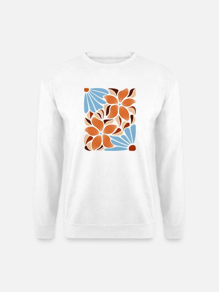 Boho Blumen Frühling Sommer Garten Natur - Unisex Pullover - Weiß