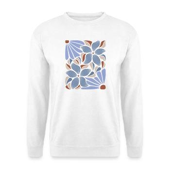 Boho Blumen Frühling Sommer Garten Natur - Unisex Pullover - Weiß - Vorne