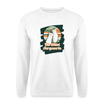 Härzbluetaargauerin Aargauerin und weisse Socken - Unisex Pullover - Weiß - Vorne